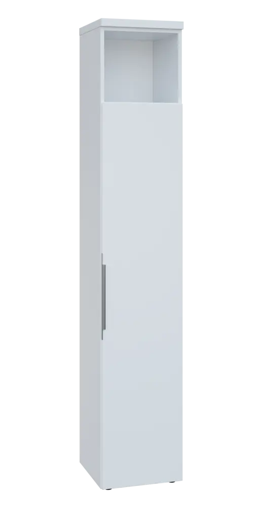 SIN 6 - 4DN kancelářská skříň, 1-dveřová/nika, pravá, 2170x400x400, bílá